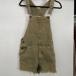 Brandy Melville olive green overalls shorts
